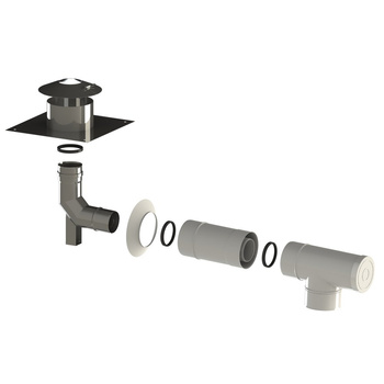 CONCEPT Kolano spalinowe z podporą 87° Ø 80 z uszczelką