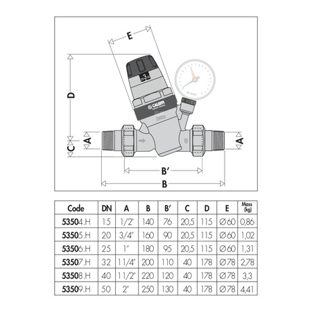 Regulator ciśnienia z wymiennym wkładem z możliwością przyłączenia manometru 2" praca w wysokiej temperaturze