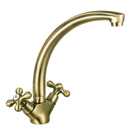 Bateria zlewozmywakowa wysoka FERRO ANTICA, stary brąz