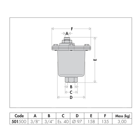 MAXCAL - Automatyczny zawór odpowietrzający do instalacji CO, chłodniczych oraz klimatyzacyjnych 3/4" GW x 3/8" GW