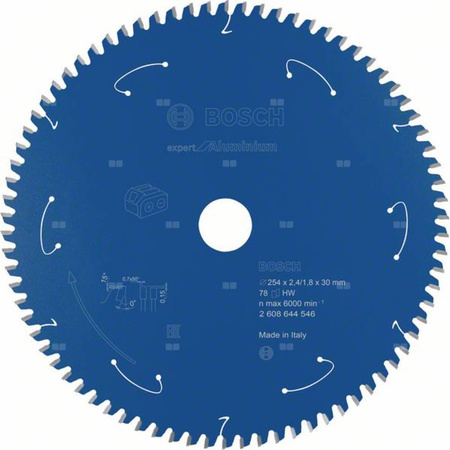 Ostrze do piły tarczowej bezprzewodowej Expert for Aluminium 254 x 2,4 / 1,8 x 30 T78