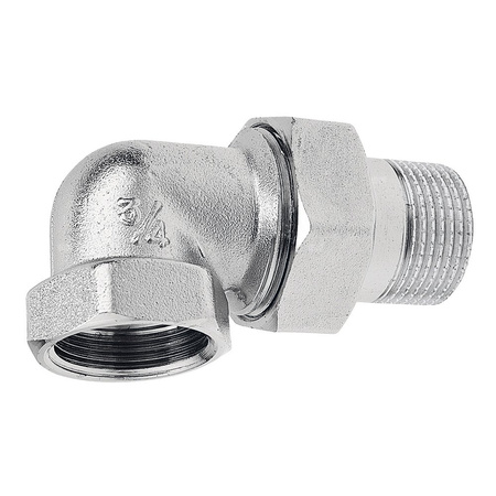 Śrubunek kątowy z uszczelką 90' FERRO, mosiądz (chrom), 3/8'' (GW x GZ)