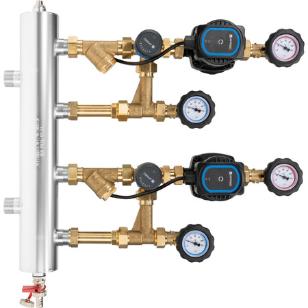 Grupa pompowa AFRISO BPS 966 AP GZ x GW 1'' x 3/4'', z zaworem mieszającym, z pompą obiegową AFRISO APH 160 15-7/130 mm