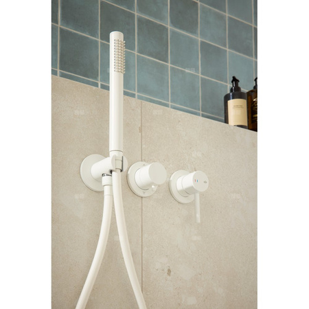 MOZA WHITE zestaw prysznicowy podtynkowy z baterią 3-otworową 2-funkcyjną