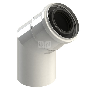 Kolano Concept By JEREMIAS 30' (pp) ZZ x ZW 80 x 125 mm powietrzno-spalinowe, kolor biały