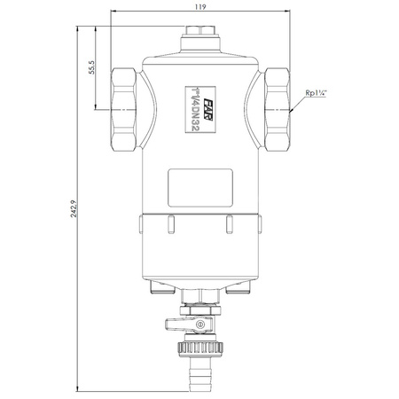 Separator AFRISO FAR 213, do C.O., do klimatyzacji, 10 bar / 110'C, 1 1/4'' (GW)Instalacje i źródła ciepła
