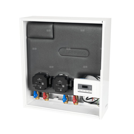 Grupa pompowa AFRISO PrimoBox AHB 622 GZ x GW 3/4'' x 3/4'', z zaworem termostatycznym, z izolacją, z pompą obiegową 2x Grunfos UPM3 Auto