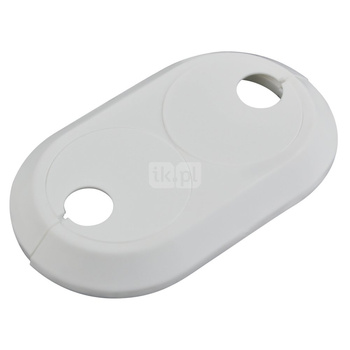 Rozeta podwójna FERRO do rury 18 mm, mosiądz, kolor: biały