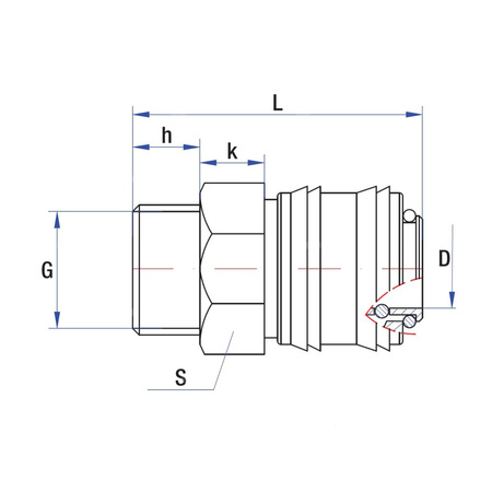 Złącze dwójnik proste RUMET szybkozłącze - zatrzask Mosiądz 1/8''