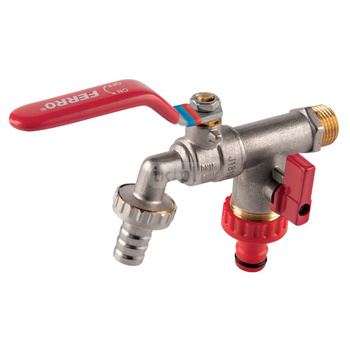 Zawór kulowy FERRO F-COMFORT czerpalny 3/4'' x 1'' GZ x szybkozłącze, uchwyt: dźwignia