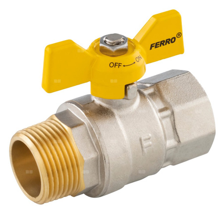 Zawór kulowy gazowy 1" GW-GZ typ G18 z motylkiem