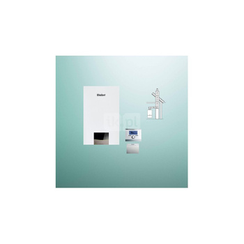 Pakiet - Kocioł gazowy dwufunkcyjny VAILLANT ecoTEC exclusive VCW 36CF/1-7 kondensacyjny wiszący 3.4 - 27.1 kW + RegulatorsensoCOMFORT 720 + Zestaw powietrzno-spalinowy szachtowy