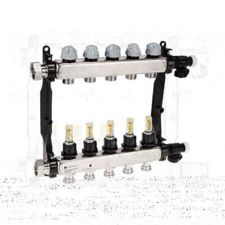 Rozdzielacz do ogrzewania podłogowego AFRISO ProCalida VA 1C 5-obieg. stal nierdzewna GZ 1'' x euroconus 3/4''