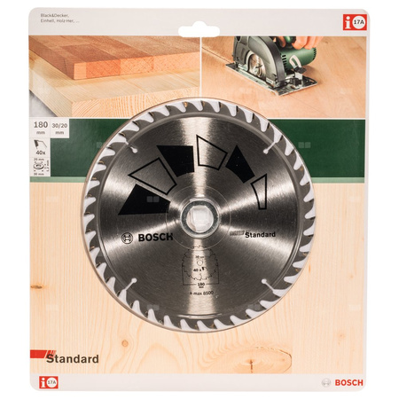 Tarcza pilarska STANDARD D = 180 mm, otwór = 30 mm, Z = 40