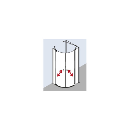 Kermi Kab. ćwierć. Raya P50 0900x 2000 870-900 SIMG ESG Clean