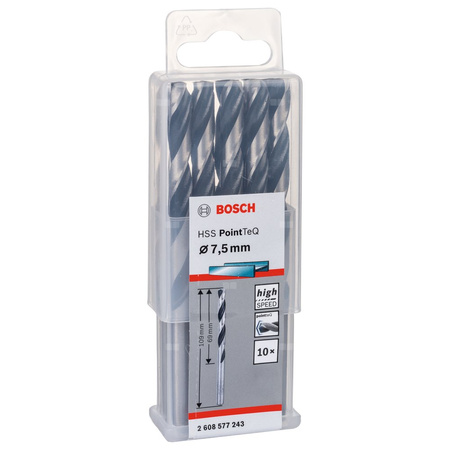 WIERT. HSS POINTTEQ  7.5MM 10PC