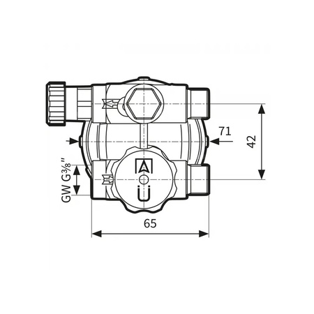 Filtr olejowy AFRISO R500St jednorurowy z powrotem fi 3/8'' x 3/8'' GW x GZ, z wkładem stalowym, maks. przepływ 250 l/h