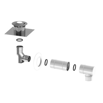 Pakiet powietrzno-spalinowy w szacht komina fi80/125mm (Kotły Viessmann, seria Vitodens do 35 kW,De Dietrich 60/100)