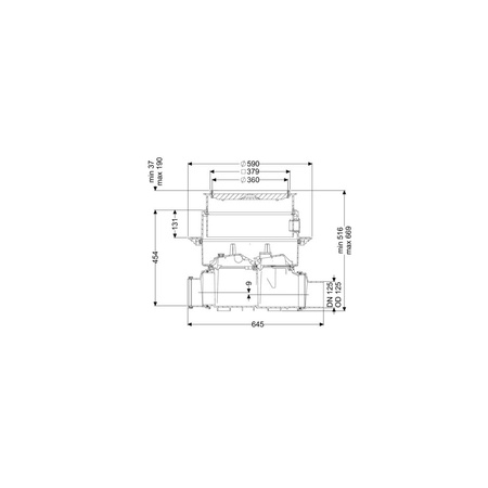Korpus/ czyszczak Controlfix DN125 z pokrywą pod płytki