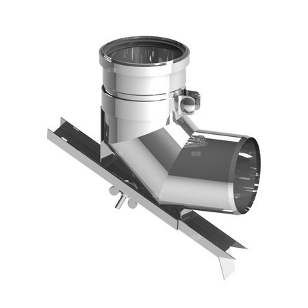 Kolano renowacyjne 90st. fi80mm do kominów ceramicznych z regulowaną podporą, z uszczelką