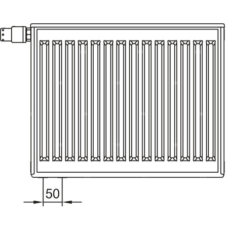 Grzejnik płytowy typ 20 KERMI X2 Profil-V, lewy wym. 600 x 3000 mm, kolor biały, moc 3081 W
