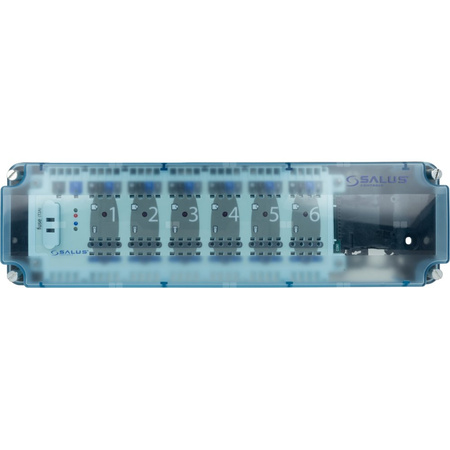 SALUS StartPack Premium - zestaw przewodowego sterowania ogrzewaniem podłogowym z zarządzaniem przez Internet: KL06-M, PL07, UG800, 4 xSQ610