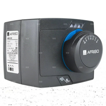 Zawór obrotowy trójdrogowy AFRISO ARV 384 Vario ProClick, mieszający, Siłownik elektryczny ARM 343, DN 25