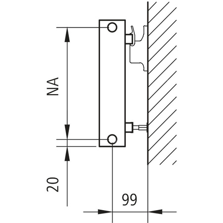 Ściana grzewcza Kermi Heizwand HHN Typ20 BH350x72x5000mm QN3230, weiß, 6bar, o. Abd, AB 12