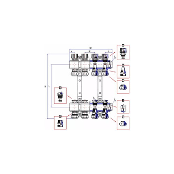 Rozdzielacz ogrzewania RUMET 70C 4 obwodowy