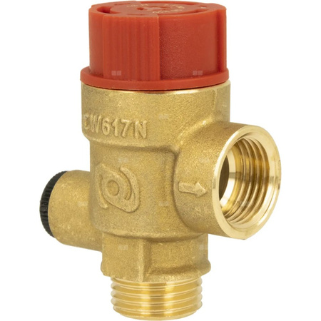 Zawór przelewowy AFRISO MS z wyjściem na manometr mosiądz 2 bar GZ x GW 1/2'' x 3/4''