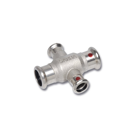 Czwórnik SANHA Therm jednopłaszczyznowy stal 22 mm x 22 mm x 12 mm x 12 mm, zw x zw x zw x zw