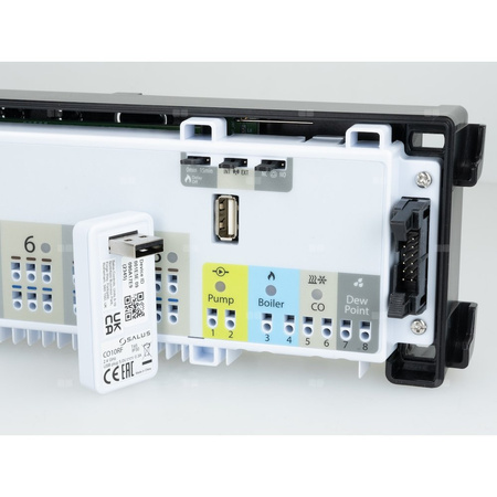 SALUS StartPack Premium RF - zestaw bezprzewodowego sterowania ogrzewaniem podłogowym z zarządzaniem przez Internet: KL08RF230V, UG800, 4 x SQ610RF