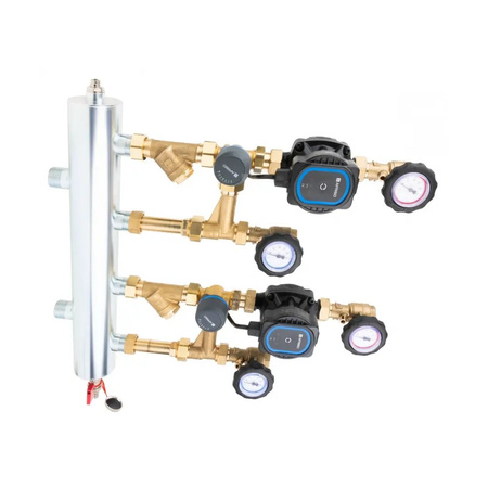 Grupa pompowa AFRISO BPS 966 AP GZ x GW 1'' x 3/4'', z zaworem mieszającym, z pompą obiegową AFRISO APH 160 15-7/130 mm