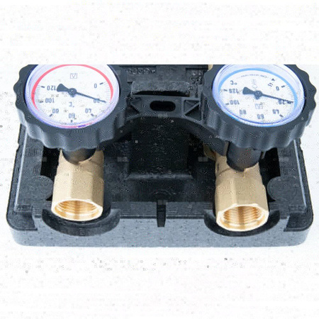 Grupa pompowa AFRISO PrimoTherm K 180-2 DN 25 WP 3-WM GZ x GW 1 1/2'' x 1'', z zaworem mieszającym, z izolacją, z pompą obiegową Wilo Para SC 25/6