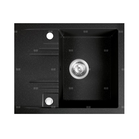 MEZZO II zlewozmywak granitowy 1-komorowy z ociekaczem 48/58, grafit shine