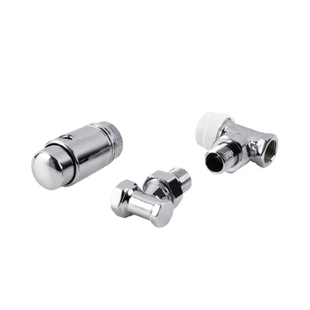 PHA-025 Komplet termostatyczny kątowy do podłączenia grzejnika (chrom)