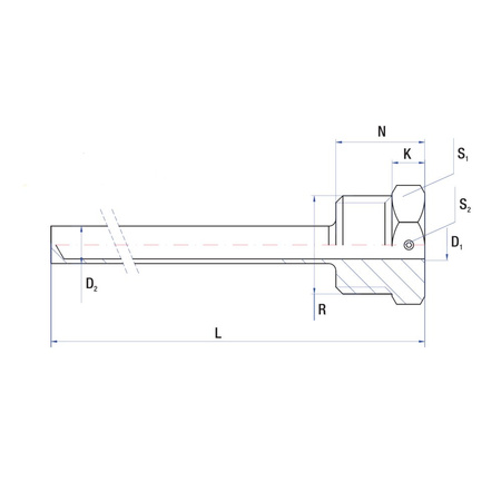 Tuleja zanurzeniowa RUMET z dociskiem - toczona Mosiądz 1/2'' 6 mm L=100