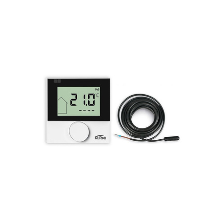 Radiowy regulator pokojowy Kermi D3 z wyświetlaczem i czujnikiem zewnętrznym
