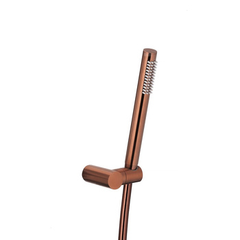 MOZA Natrysk punktowy PREMIUM, Uchwyt przegubowy ścienny + Wąż PVC 1500 mm Brushed rose gold PVD