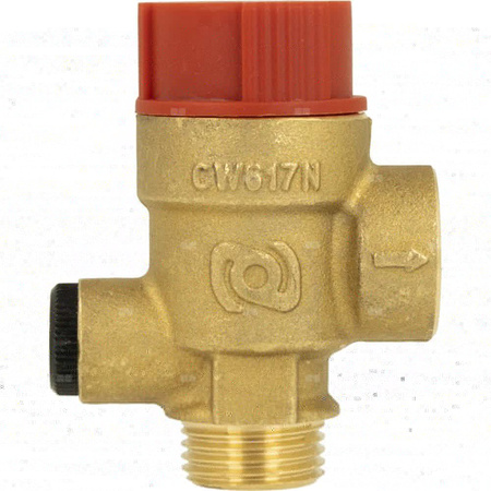 Zawór przelewowy AFRISO MS z wyjściem na manometr mosiądz 2,5 bar GZ x GW 1/2'' x 3/4''