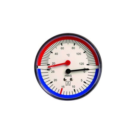 Termohydrometr TH 80, fi80 mm, 0÷16 mH2O, 20÷120'C, G1/4'', ax, kl. 2,5
