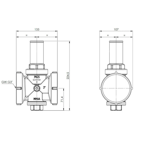 Regulator ciśnienia wody AFRISO BPR 408 mosiądz, GW 3'', 25 bar