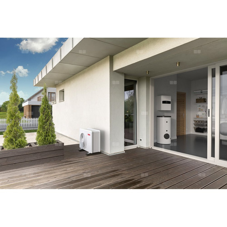 Pakiet - Pompa ciepła powietrzna powietrze-woda monoblok ARISTON NIMBUS FLEX M NET R32 5 kW 230 V + Moduł naścienny Sensys HD z łącznością Wi-FI + Zasobnik buforowy 200 l