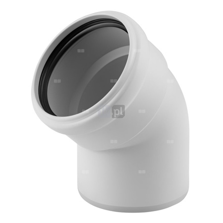 Kolano 15' MAGNAPLAST SKOLAN safe dBB, PP (biały), DN 125 (wz x ww), do kanalizacji