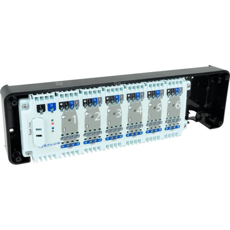 SALUS StartPack Standard - zestaw przewodowego sterowania ogrzewaniem podłogowym bez zarządzania przez Internet: KL06-M, PL07, 4 x VS30W.