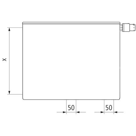 Grzejnik płytowy typ 10 KERMI Plan-Vplus, prawy wym. 905 x 1805 mm, kolor biały, moc 1348 W