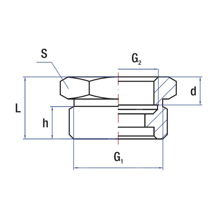Przedłużka redukcja RUMET mosiądz 1 1/4'' x 1'' (GZ x GW), 21 mm