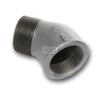 Kolano 45' SANHA 121#, żeliwo (ocynk), 1 1/4'' (GW x GZ)