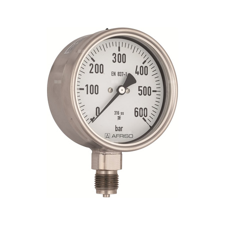 Manometr z rurką Bourdona AFRISO RF chemiczny -1/3 bar G1/2B radialne fi 160 mm, kl. 1,0%