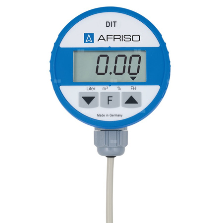 Czujnik hydrostatyczny poziomu cieczy AFRISO DIT 10, zakres 4 m (dokł. 1.5%), pa6, z wyświetlaczem